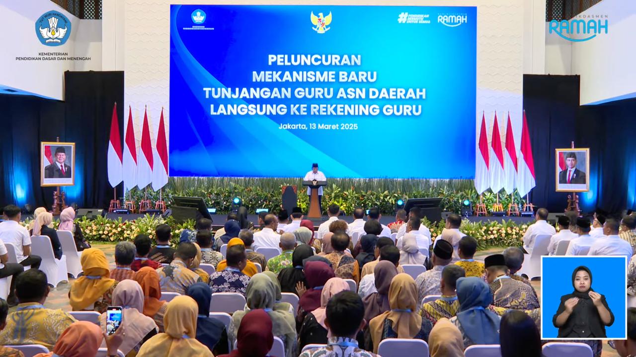Presiden Prabowo meresmikanPrabowo Resmikan Mekanisme Penyaluran TPG langsung ke rekening guru